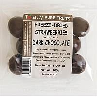 Dark Chocolate Freeze Dried Strawberries - Totally Pure Fruits, Red Hill (100g)