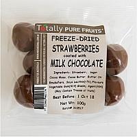Milk Chocolate Freeze Dried Strawberries - Totally Pure Fruits, Red Hill (100g)